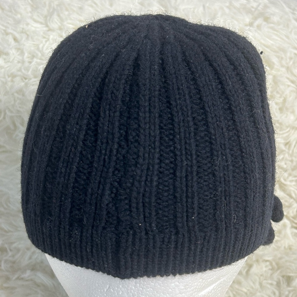 Coach Black Wool Knit Cap with Silver Button - Picture 5 of 8